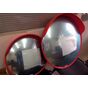Зеркало сферическое с козырьком безопасности обзорное 450 мм выпуклое для улицы купить по недорогой цене от производителя в Москве