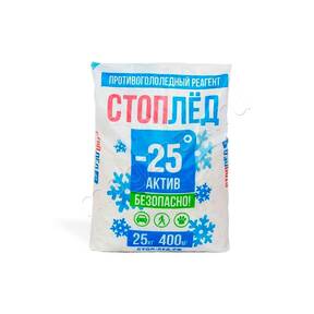 Реагенты противогололедные Стоплед Актив -25 для дороги снега и льда купить по недорогой цене со склада с доставкой в Москве