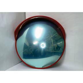 Зеркало сферическое с козырьком безопасности обзорное выпуклое на столбе для выезда купить недорогой цене от производителя в Москве
