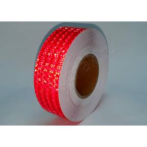 Красная лента световозвращющая самоклеющаяся призматическая тип Б для маркировки купить по недорогой цене от производителя в Москве