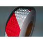 Красно белая полосатая лента светоотражающая сигнальная призматическая тип Б для маркировки купить по недорогой цене от производителя в Москве