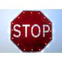 Светодиодный дорожный знак стоп 2.5  запрещающий светящийся красный восьмиугольник на желтом щите купить по недорогой цене от производителя в Москве