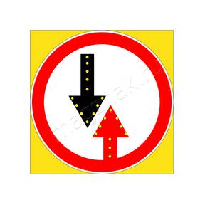 Светодиодный дорожный знак преимущества встречного движения 2.6 красная и черная стрелки на желтом фоне временный купить по недорогой цене