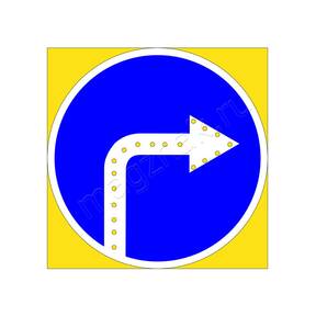 Светодиодный дорожный знак Въезд запрещен кирпич 3.1 импульсный запрещающий синий на желтом щите купить по недорогой цене от производителя в Москве