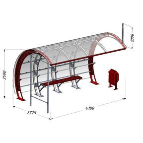 Остановочный павильон пункт комплекс металлический для общественного транспорта Солар купить по недорогой цене от производителя в Москве