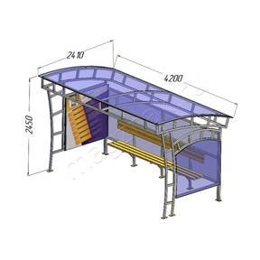 Автопавильон металлический для общественного транспорта автобусный пункт Пилон купить по недорогой цене от производителя в Москве