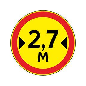 Знак 3.14 ограничение ширины дорожный временный