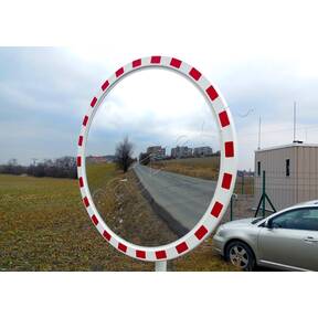 Зеркало со светоотражающим контуром 450 мм выпуклое круглое для парковки купить по недорогой цене от производителя в Москве